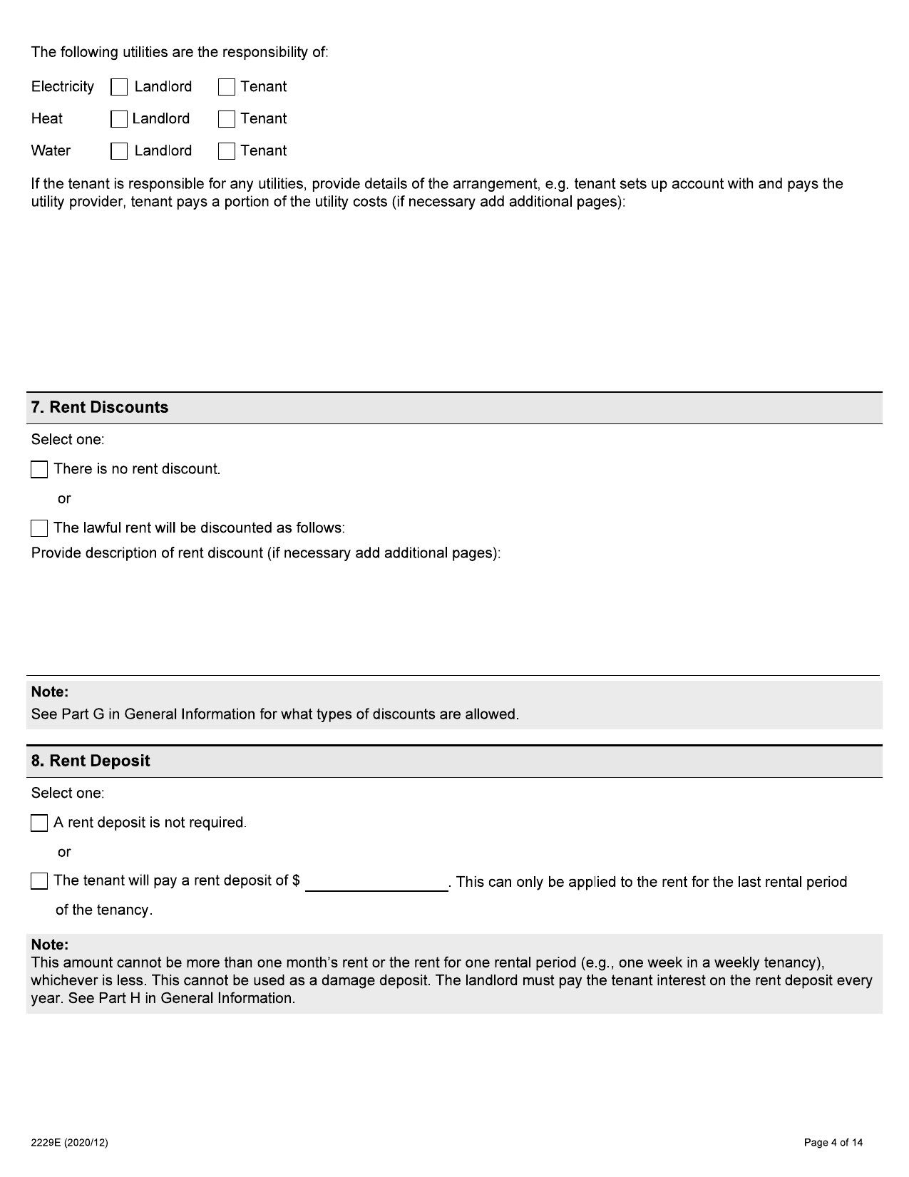 Residential Tenancy Agreement (Standard Form of Lease) - Form 2229E - page 4
