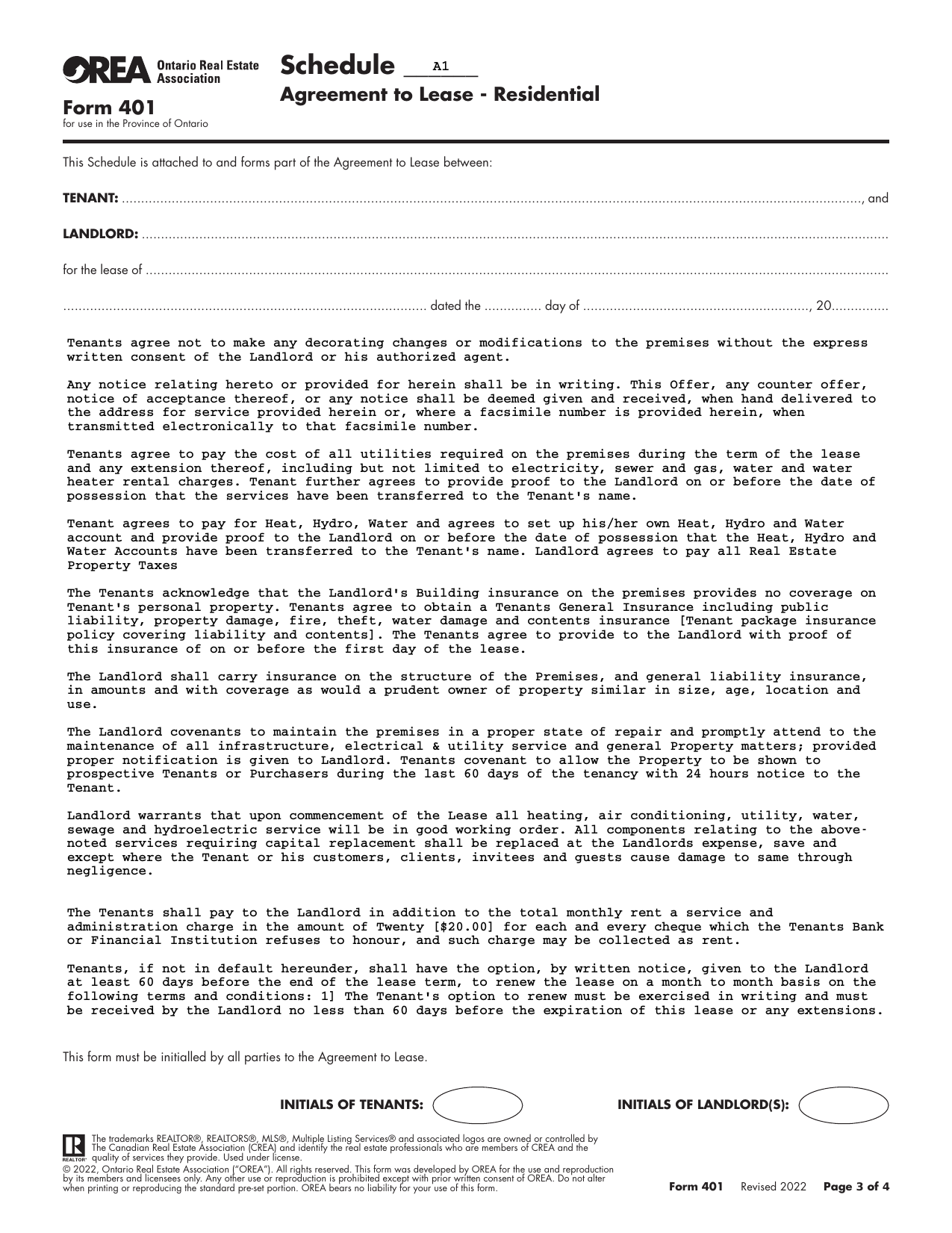 Lease Schedule A1 - page 3